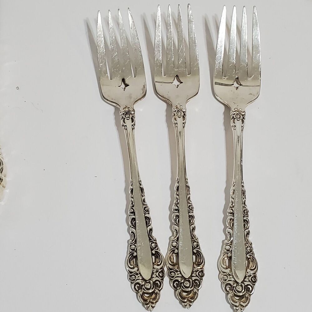 Oneida Community Royal Grandeur 3 Salad Forks Silver-Plate